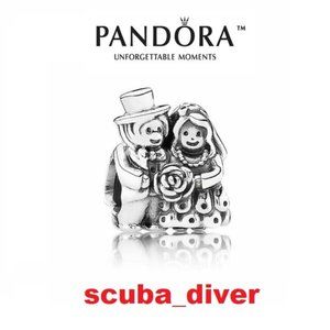 Pandora Bride & Groom Wedding Charm Mr. & Mrs. Husband & Wife Anniversary Charm